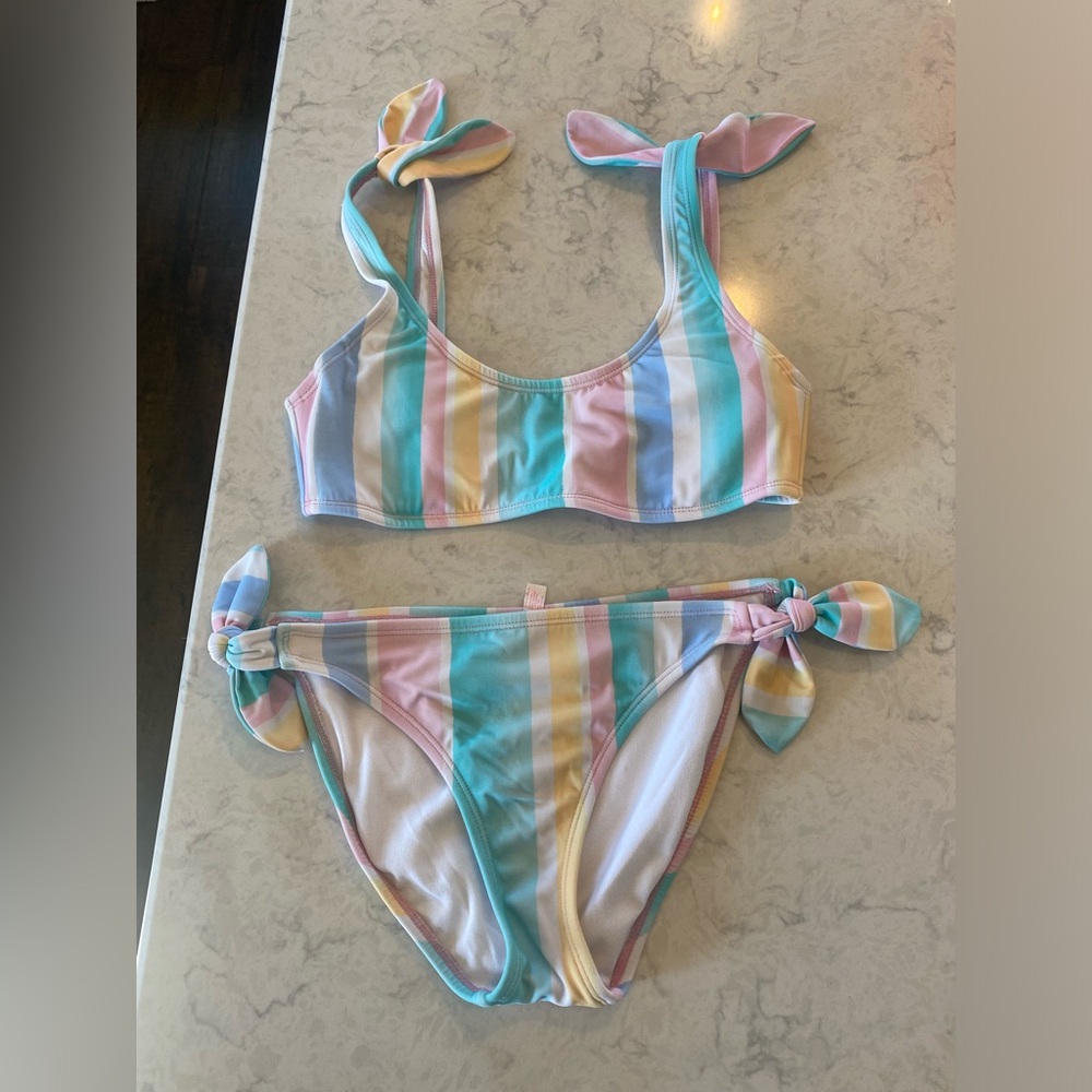 Colorful Striped Swim Set